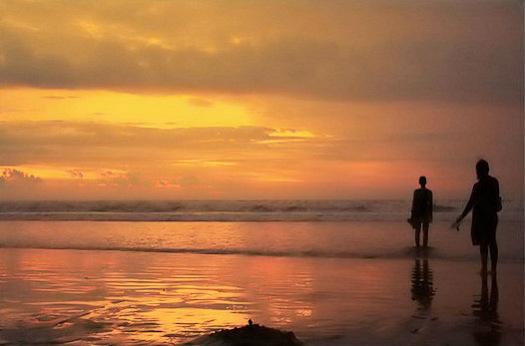 two alone - Kuta beach sunset